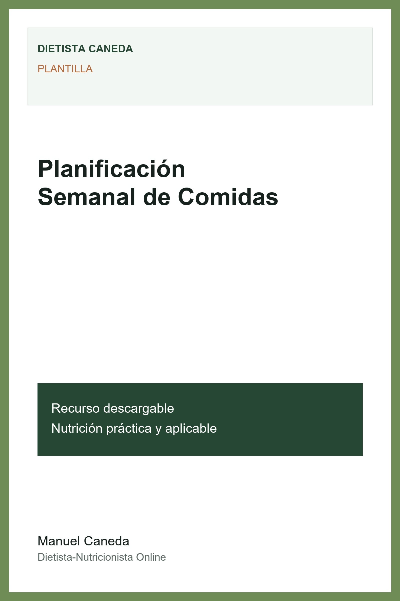 Planificación Semanal de Comidas