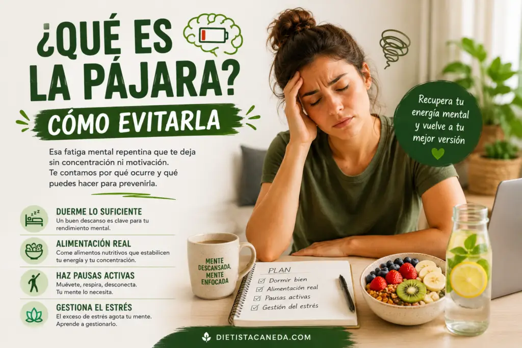 Deportista agotado sufriendo una pájara junto a alimentos ricos en hidratos para evitar el agotamiento de glucógeno