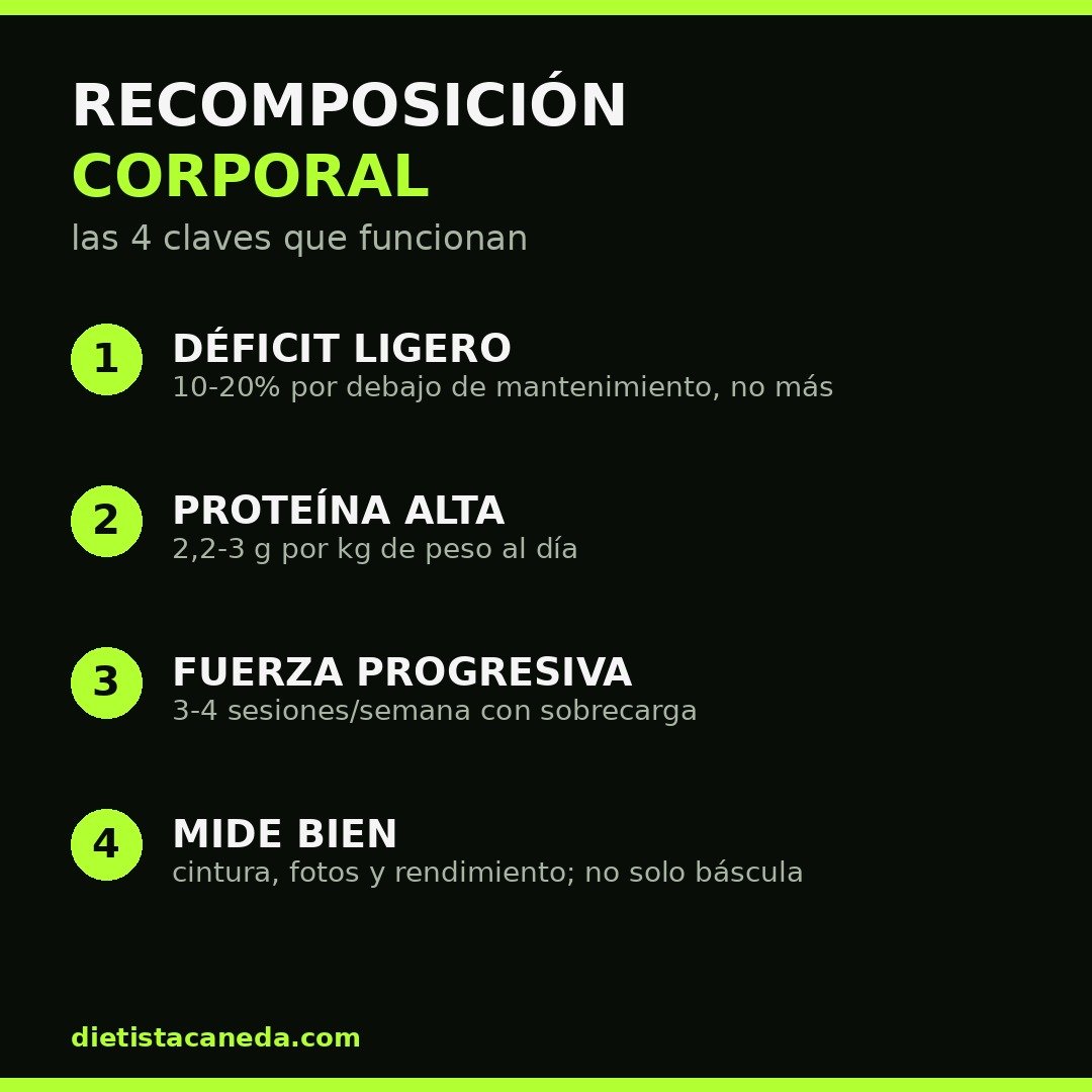 Recomposición corporal: las 4 claves - infografía