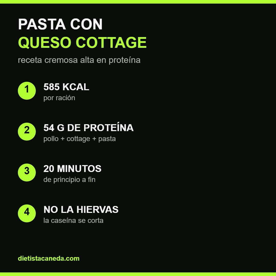 Pasta con queso cottage: macros, tiempo y truco clave