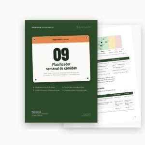 Portada de la guía Planificador semanal de comidas: menú, macros y lista de la compra