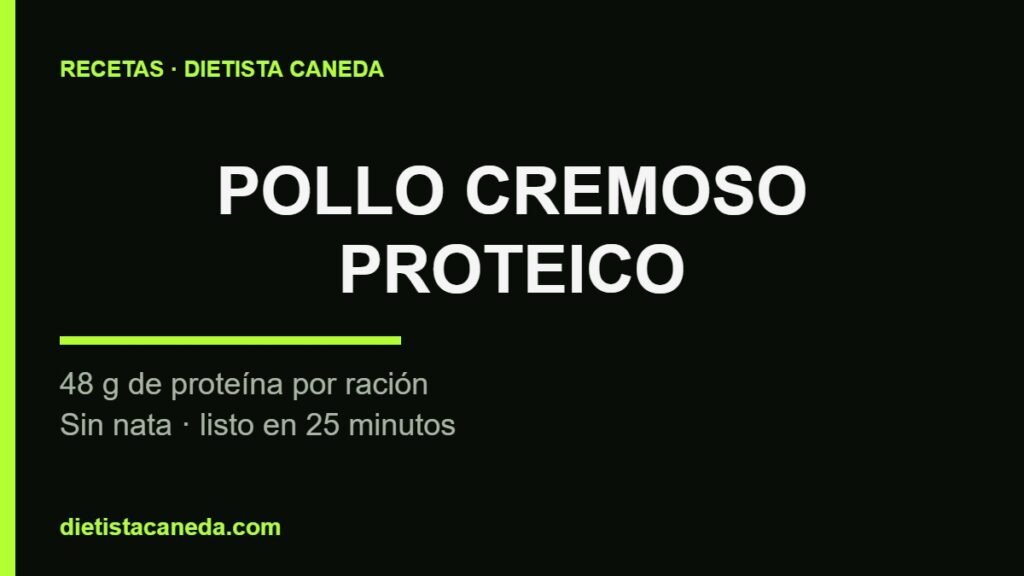 Pollo en salsa cremosa proteico - imagen destacada