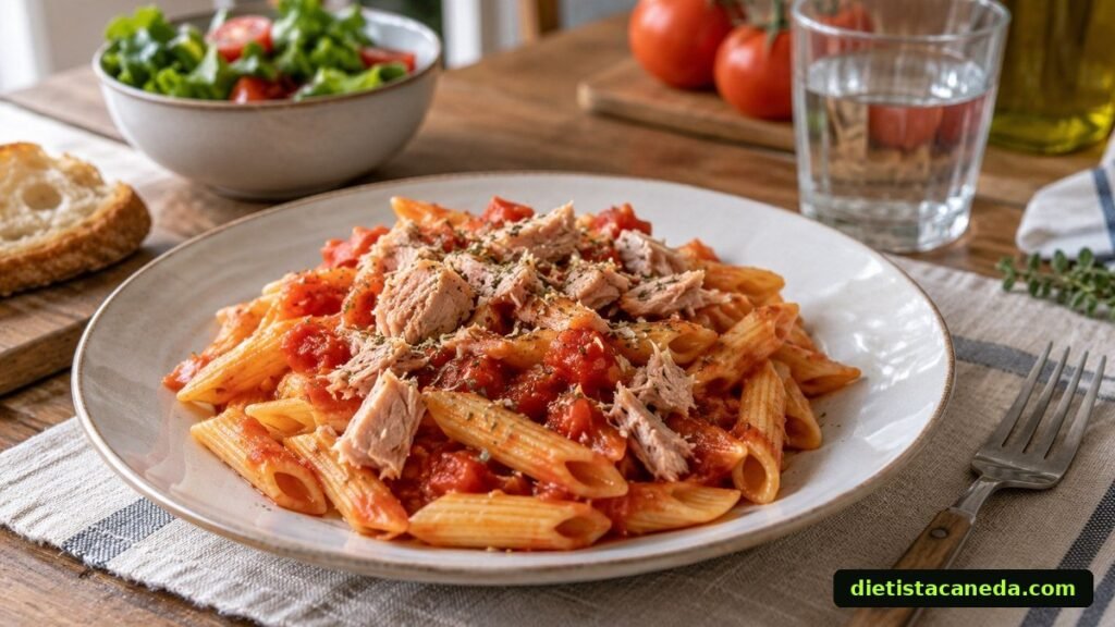 Plato de pasta para cargar hidratos antes de una carrera