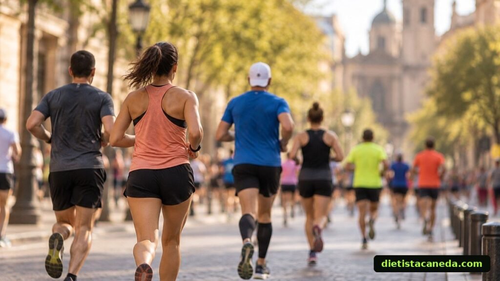 Corredores en una carrera popular urbana