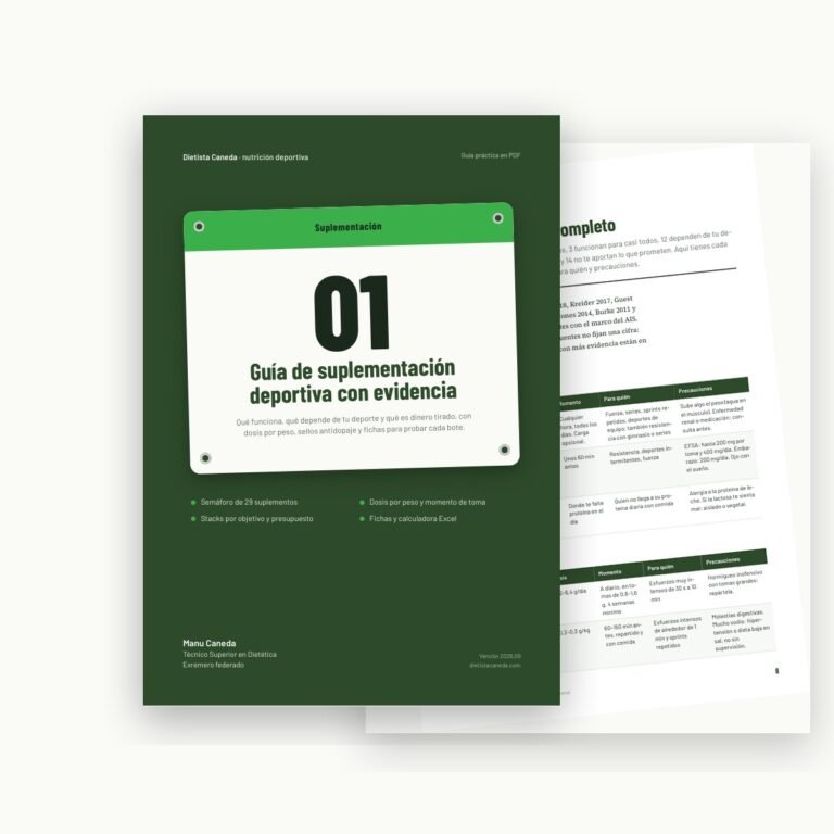 Guía de suplementación deportiva con evidencia