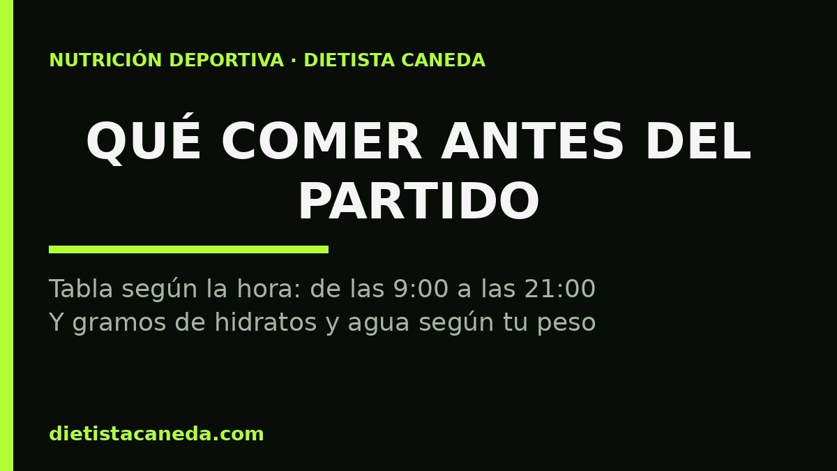 Qué comer antes del partido: resumen del artículo