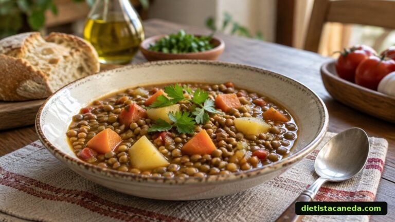 Plato de lentejas con verduras